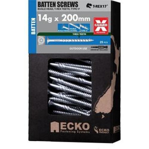 Batten Screw Bugle Head Hex Drive incl. driver bit Outdoor XGuard 14g 200mm 25