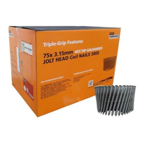 HammaHand Jolt Head Coil Nail 2.8 x 60mm Ring Hot Dip Galvanised 3000 pack