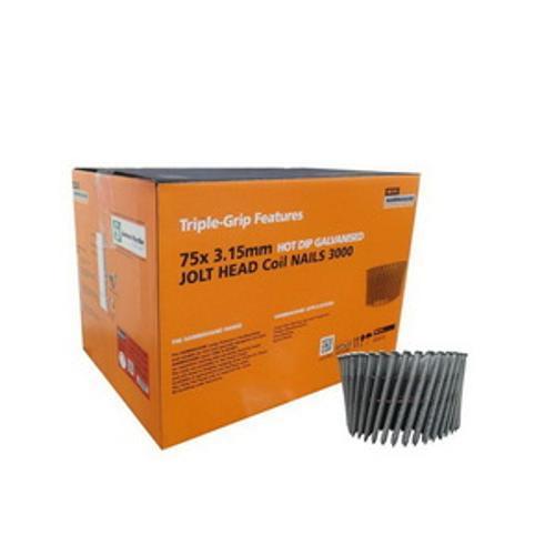 Hammahand Jolt Head Coil Nail 2.8 x - Ecko 65mm Ring HD Galv 3000 Pack