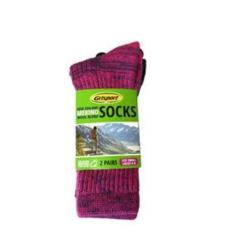 Socks NZ Marino Wool Blend 2 Pack Small Womens UK4-9 - Grisport