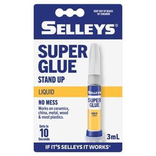 Super Glue Liquid Stand Up Tube - Selleys 3ml