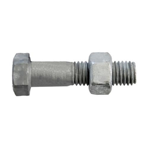 Engineer Bolt and Nut M10 x - Ecko 75mm Hex Head 4.6 Galvanised Steel