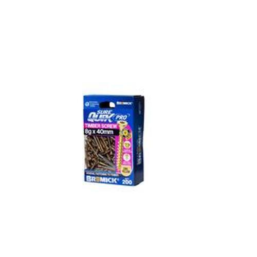SureQuik Pro Wood Screw - Bremick 8G 40mm ZINC T20 200 Packet