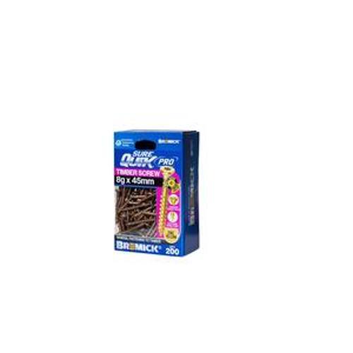 SureQuik Pro Wood Screw - Bremick 8G 45mm ZINC T20 200 Packet
