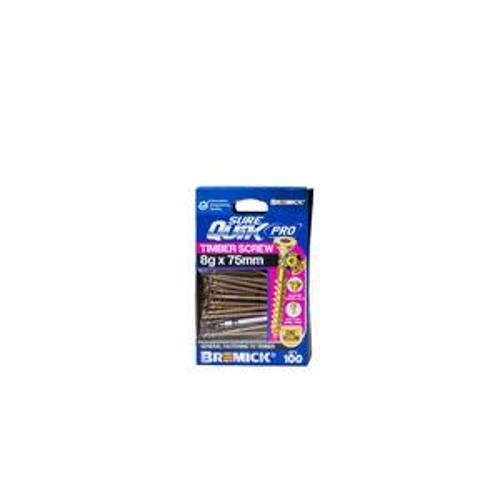 SureQuik Pro Wood Screw - Bremick 8G 75MM ZINC T20