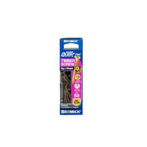 SureQuik Pro Wood Screw - Bremick 8G 45mm ZINC T20 50 Packet