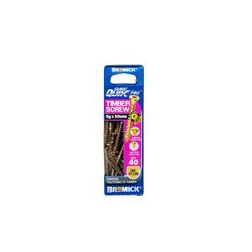 SureQuik Pro Wood Screw - Bremick 8G 50mm ZINC T20 40 Packet