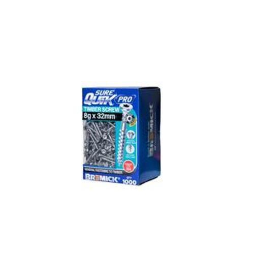 SureQuik Pro Wood Screw - Bremick 8G 32mm SS T304 T20 1000 Packet