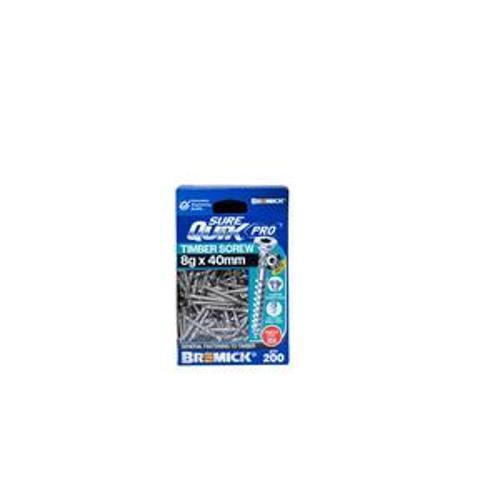 SureQuik Pro Wood Screw - Bremick 8G 40mm SS T304 T20 200 Packet