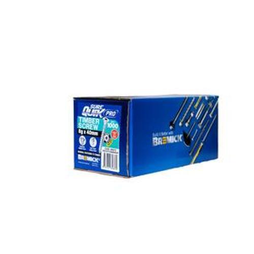 SureQuik Pro Wood Screw - Bremick 8G 40mm SS T304 T20 1000 Packet