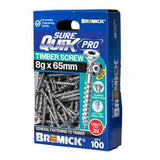 SureQuik Pro Wood Screw - Bremick 8G 65mm SS T304 T20 100 Packet