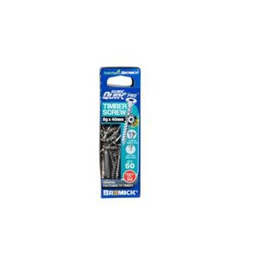 SureQuik Pro Wood Screw - Bremick 8G 40mm SS T304 T20 50 Packet