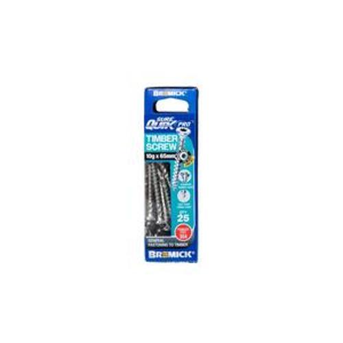 SureQuik Pro Wood Screw - Bremick 10G 65mm SS T304 T25 25 Packet