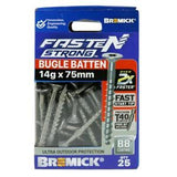 Fasten Strong Bugle Head Batten Screw B8 coated T40 inc. Driver Bit 14g 75mm