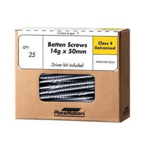 Batten Screw Bugle Head Hex Drive incl. driver bit Class 4 Galvanised 14g 50mm