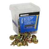 Bremick Self Drilling Screw Button Head Phillips Drive Zinc Yellow 8g x 25mm 100