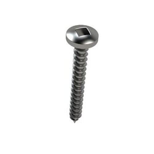 Self Tapping Screw 6gauge 12mm long Pan Head Square Drive T304 grade Stainless
