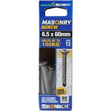 Masonry Screw Countersunk Head B8 T30 6.5 x - Bremick 60mm 12 Box