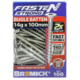 Fasten Strong Bugle Batten Screw Stainless Steel 316 T40 14g 100mm 100 Box