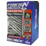 Fasten Strong Bugle Batten Screw Stainless Steel 316 T40 14g 100mm 100 Box