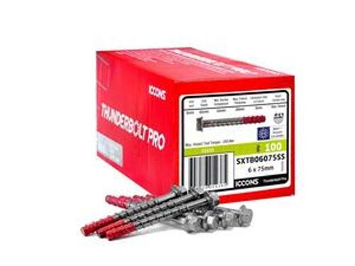 Thunderbolt Pro Screw Bolt Hex Head Stainless Steel T316 ETA C1 M6 75mm Each