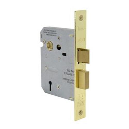 Lever Mortice Lock 57mm 3 Lever 78mm Case Polished Brass