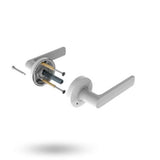 Velocity Standard Rose Series Lever Set Satin Chrome Pearl L3 DP - Lockwood