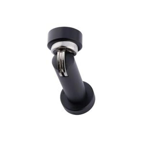Door Stop Wall Mounted Round Aluminium Black Magnetic - Schlage 78mm