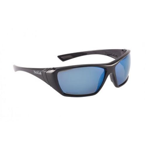 Hustler Safety Glasses Blue Mirror Polarised Lens with Pouch 1652618 - Bolle