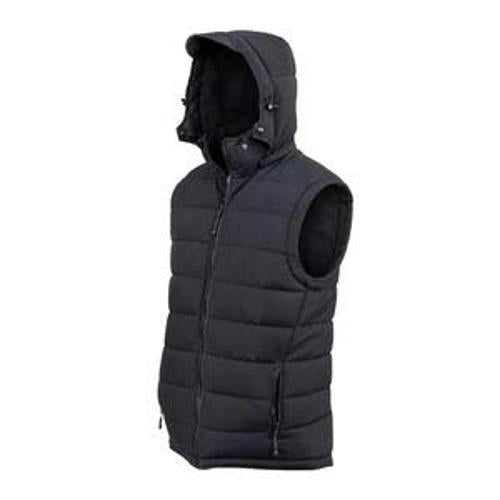 Men's Polar X Canvas Puffer Vest Black - Bushbuck XS