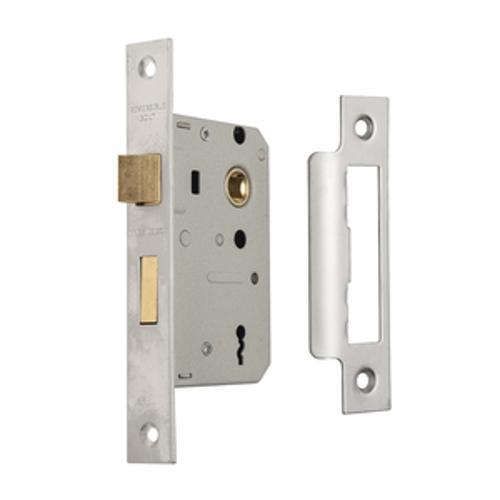 3 Lever Mortice Lock Satin Nickel - Miles Nelson 58mm Backset