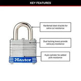Pin Tumbler Keyed Padlock Laminated Steel - Master Lock 40mm