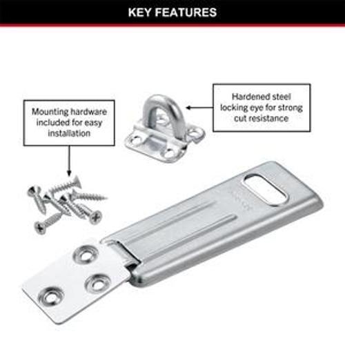 Hasp & Staple with Locking Eye Hard Wrought Steel Zinc Plated - Master Lock 89mm