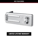 Hasp & Staple with Locking Eye Hard Wrought Steel Zinc Plated - Master Lock 89mm