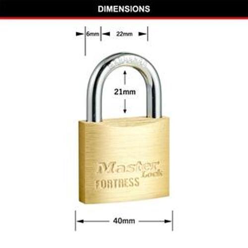 Fortress Keyed Padlock Solid Brass - Master Lock 40mm