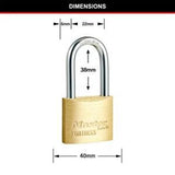 Fortress Keyed Padlock Solid Brass Long - Master Lock 40mm
