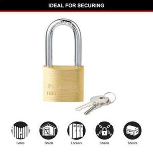 Fortress Keyed Padlock Solid Brass Long - Master Lock 40mm