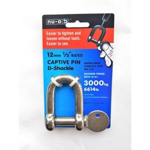 D Shackle Stainless Steel T316 - NU-D 12mm 3000kg