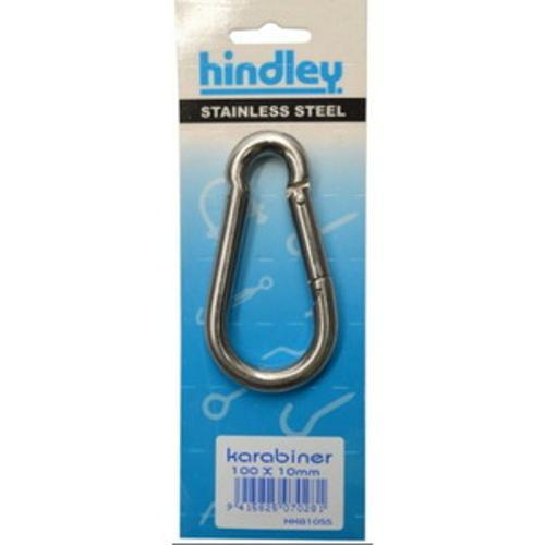 Karabiner Pear Shape Stainless Steel 10 x - Hindley 100mm