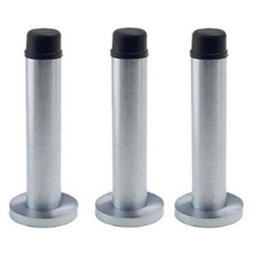 Door Stop 85mm Concealed Skirting Fix Satin Anodised 3 Pack