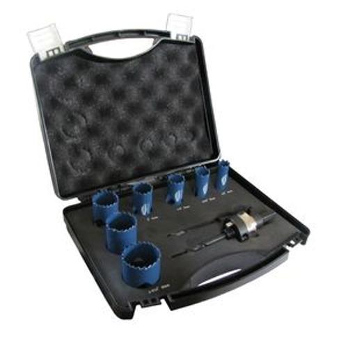 9-Piece Bi-Metal Hole Saw Kit 16-40mm - Blu-Mol
