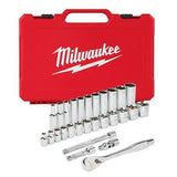 Ratchet And Socket Set 3/8 Inch Drive 28 Piece - SAE 48229408 - Milwaukee