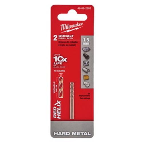 Red Helix Cobalt Drill Bit 1.5 x - Milwaukee 40mm 2 pack