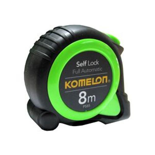 SelfLock Pocket Tape Measure - Komelon 8m x 25mm Auto Locking Green TA3390