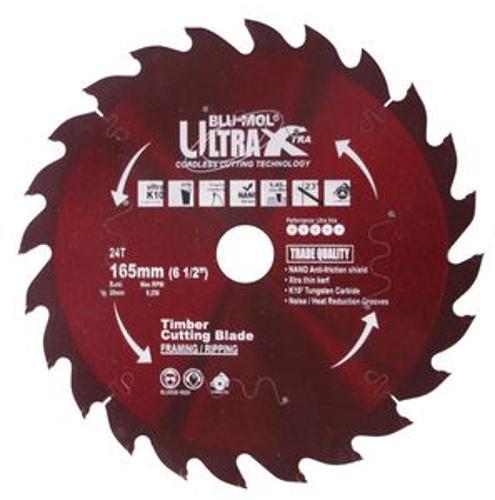 Ultra Xtra Circular Saw Blade - Blu-Mol 165mm x 24T