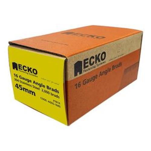 16ga Stainless Steel Angle Brads - Ecko 45mm x 1.6 2000 Pack