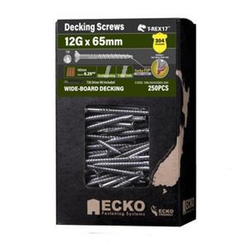 Decking Screw Bugle Head SS304 Wide-Board 12Gx65 - Ecko
