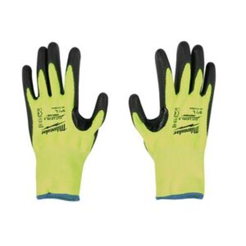 Hi-Vis Cut (B) PU Dipped Gloves- Milwaukee S