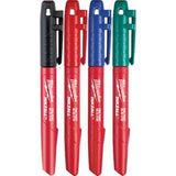 INKZALL Permanent Industrial Fine Tip Marker 4 Pack - Milwaukee