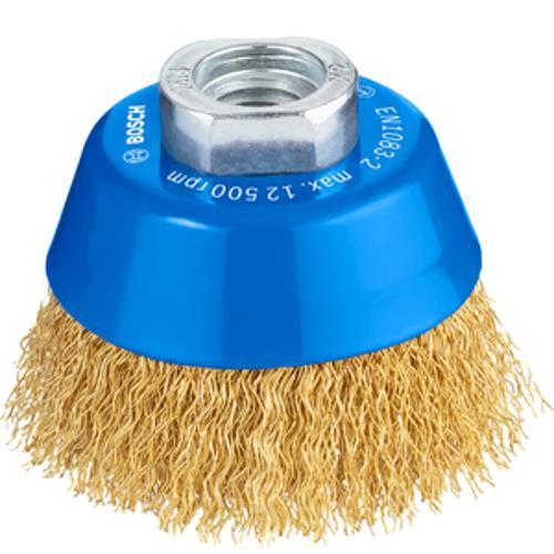 Brass Coated Crimped Wire Cup Brush 70X14X0.3MM - Bosch